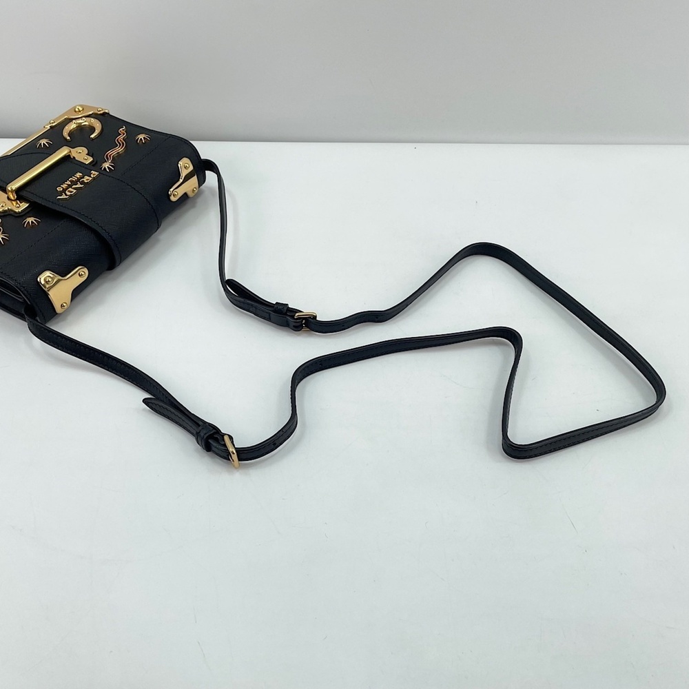 Prada Cahier Studded Shoulder Bag, Black - Picture 10 of 12